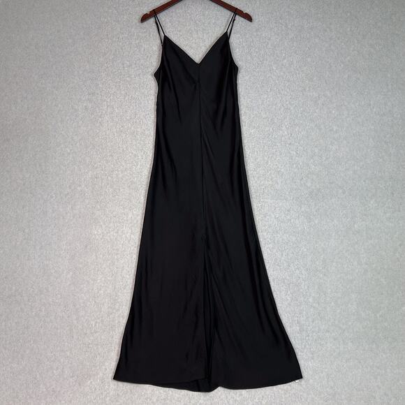 Free People Intimately Black Smoke & Mirrors Maxi Slip Dress Size Large - Picture 2 of 9